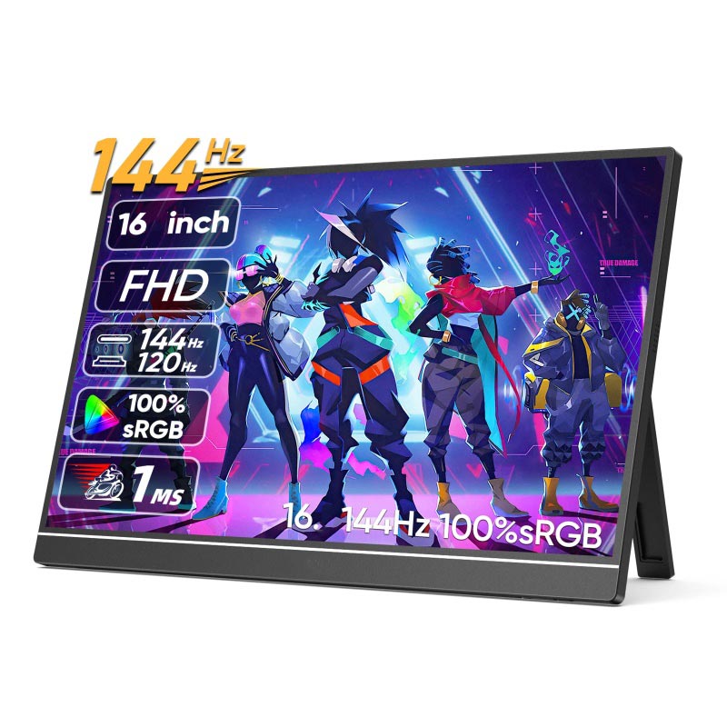 ຈໍສະແດງຜົນ 16 ນິ້ວ Portable Monitor 144Hz IPS Display ສໍາລັບຄອມພິວເຕີແລັບທັອບ