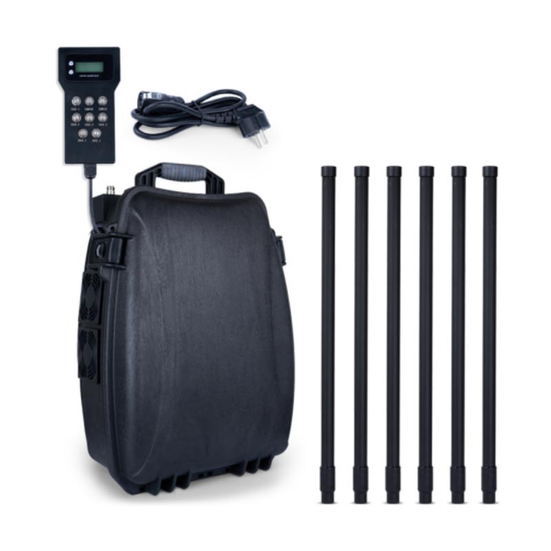 ແຖບເສົາອາກາດ 7 ສາຍ Black Drone Defense Backpack Anti Drone Jammer